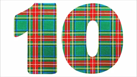 COUNTDOWN 10 to 0 - Scottish Textile Style Stock Footage 99837673