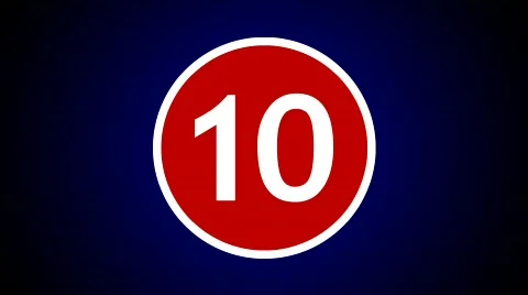 Countdown from 10 to 0 seconds Stock Footage 296306