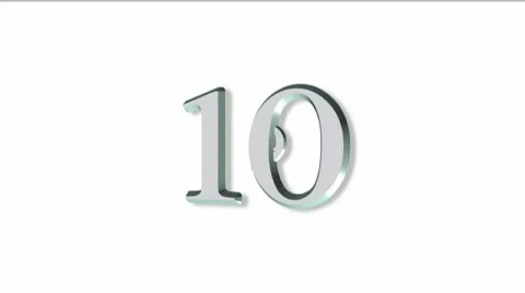 Countdown 10 to 0 In Silver 3d Numbers Video stock 831978