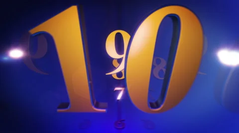 Countdown 10-1 3D Blue Video stock 51327578