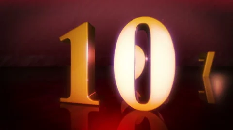 Countdown 10-1 3D(Red) Video stock 51277009