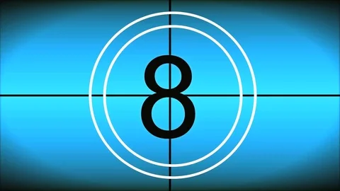 Countdown from 10 - 1 Blue  background with Black text and white circle Vidéo 90372568