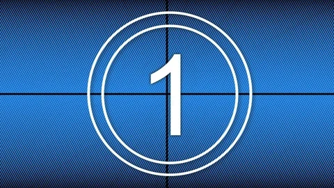 Countdown from 10 - 1 Blue Comic book background with white text Vidéo 90354216