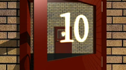 Countdown from 10 to 1 - Doors 01 (HD) 動画素材 740539