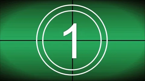 Countdown from 10 - 1 Green  background with white text and black lines Vidéo 90372556