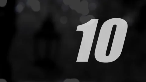 Countdown 10 to 1 numbers with voice over on gray back Stock Footage 55155854