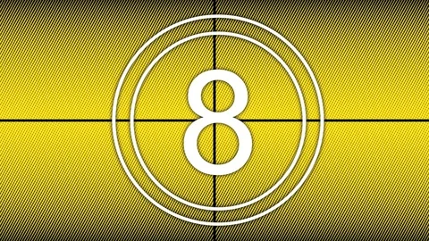 Countdown from 10 - 1 Yellow Comic book background with white text Vidéo 90353933