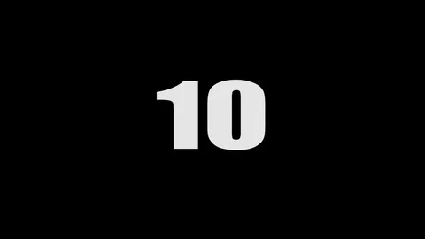 COUNTDOWN FROM 10 ON PLAIN BLACK Stock Footage 107028392