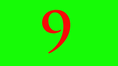 Countdown from 10 red on green screen Stock Footage 38290982