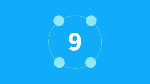 Countdown 10 seconds Go Around Circle Blue 動画素材 240893567