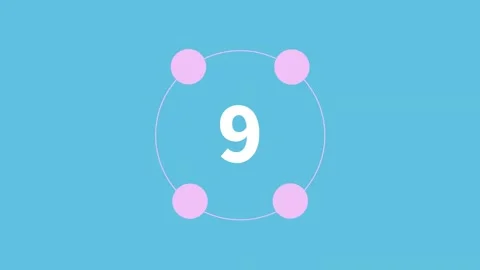 Countdown 10 seconds Go Around Circle Pink and Blue Stock Footage 240893888