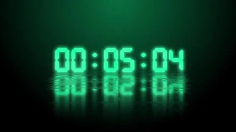Countdown 10 seconds Reflection Ver2 Green Stock Footage 240900268