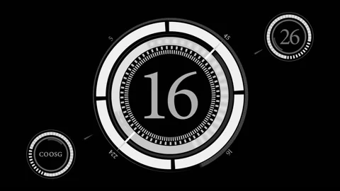 Countdown from 20 to zero to start on black Stock Footage 238004127