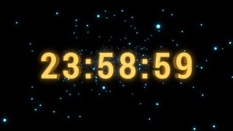 Countdown 2026 1 minute - Happy New Year's Eve fireworks and flying stars 4k 30p Stock Footage 300035684