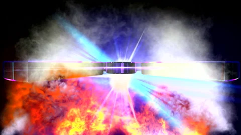 Countdown 3-1. Laser, Light and fiery lighting of Stage Stock Footage 288287336