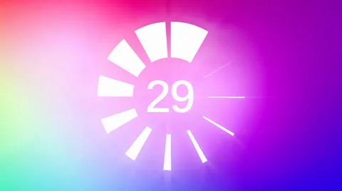 Countdown 30-0 Color Stock Footage 26034507