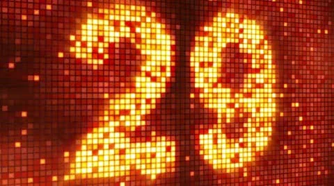 Countdown from 30 flahing elements Video stock 12016912