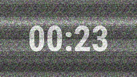 Countdown 30 seconds with digital noise timer 30 to 0 Stock Footage 342079886