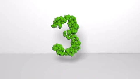 Countdown 3d animation balls shapes Stock Footage 145373673