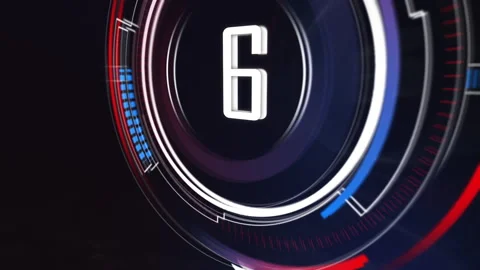 A Countdown in a 3D animation in blue and red Stock-Footage 240438958