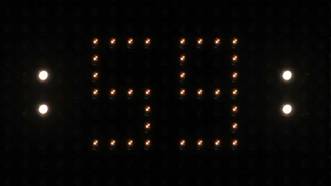 Countdown 4K Flashing Lights Board Stock Footage 102510760
