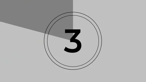 Countdown from 5 to 0 seconds. Old film movie timer count in grey retro style Vídeo Stock 318314888