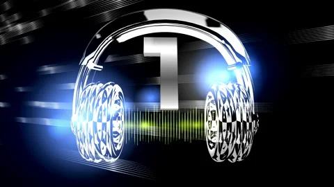 Countdown 5-1 against the background of Headphones and dots Stock Footage 139744852