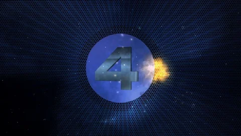 Countdown from 5 to 1 on background of space, futuristic animation Stock Footage 72943371