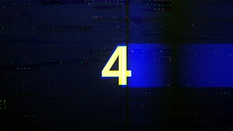 Countdown from 5 to 1 in glitch style. Retro style motion graphics. Dynamic Video stock 153260261