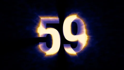 Countdown 60 Seconds. Burning Digits. Deadline Clock Stock Footage 113596105