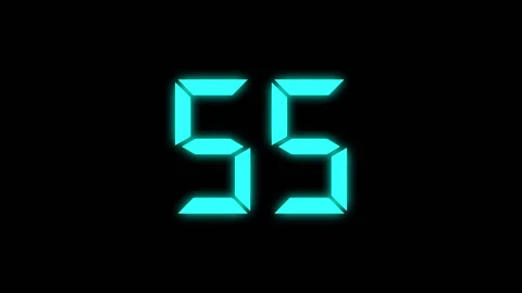 Countdown  60 seconds neon glow Stock Footage 156543361