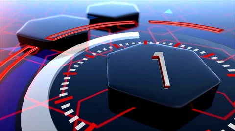 Countdown from 7 to 0 on background of futuristic animation Stock Footage 54739666