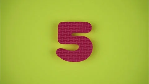 Countdown from 9 to 0. Bright numbers on yellow background. Stop motion Stock Footage 254976523