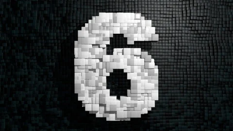 Countdown from 9 to 0, with white numbers formed by white cubes  Stock Footage 275383159