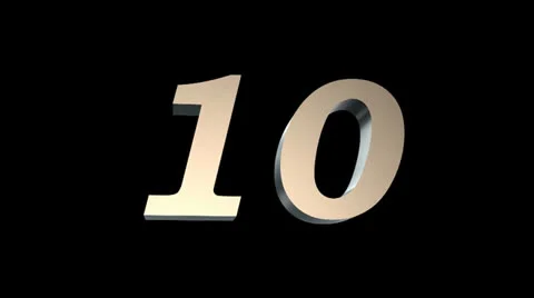 Countdown with Alpha Stock Footage 24804049