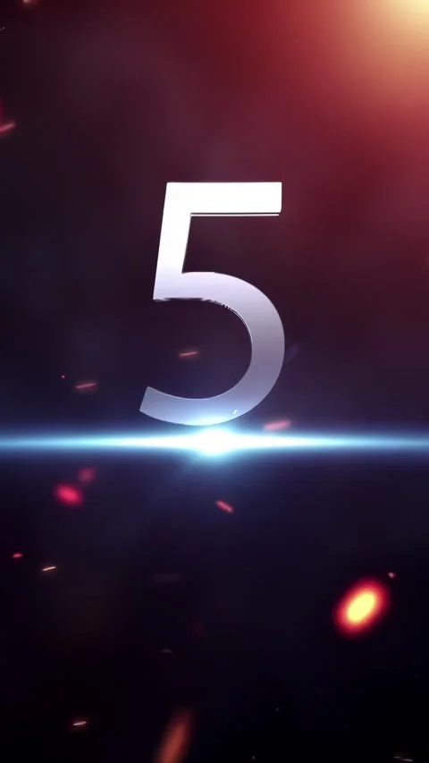 Countdown animation from 1 to 10 with explosion fire burning effect background Stock Footage 281636093