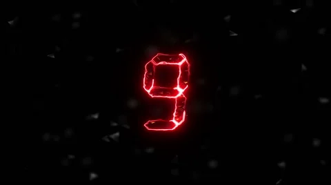 Countdown animation from 10 to 0. With awesome red graphical circles and black Stock Footage 68762479