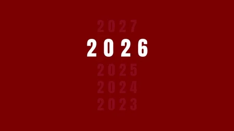 Countdown Animation to 2026 with Festive New Year Greeting Stock Footage 315280656