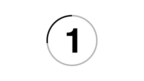 Countdown animation from 5 to 0 second On transparent background. digital circul Stock Footage 322619232