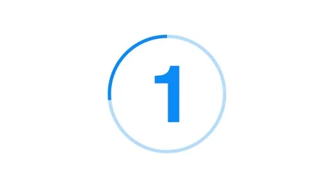 Countdown animation from 5 to 0 second On transparent background. digital circul Stock Footage 322619235