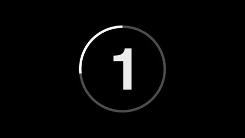 Countdown animation from 5 to 0 second On transparent background. digital circul Stock Footage 322619237