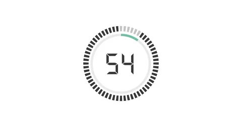 Countdown animation. A clock counts down from 60 seconds to zero Stock Footage 142158171