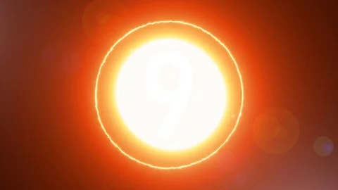 Countdown animation. Countdown from 10 with a fire ring Stock Footage 111779235