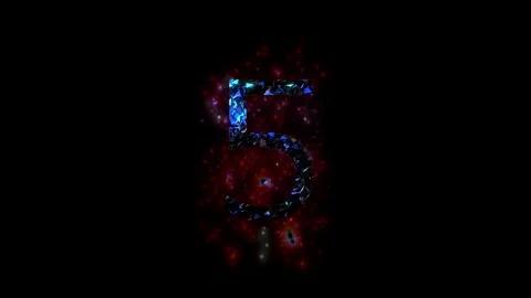 Countdown animation with dot particle on black background Stock Footage 293485568