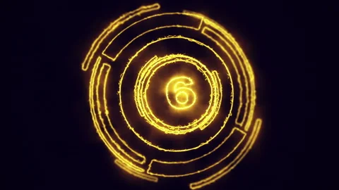 Countdown animation in golden circles Stock Footage 235622232