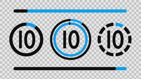 Countdown Animation Intro with Alpha, Black Numbers, Ten Seconds Stock Footage 56613796