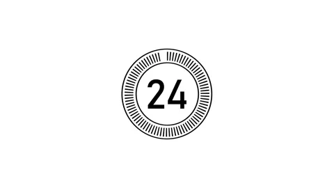 Countdown Animation with Minimalist White Timer Circle for Video Projects Stock-Footage 336942253