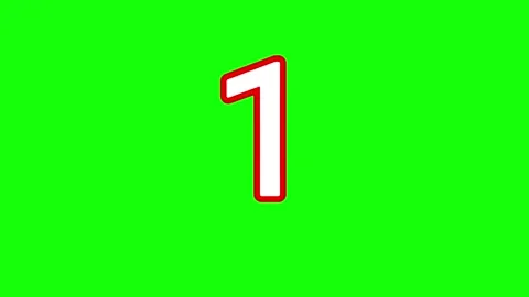 Countdown animation with numbers from 5 to 1 on a green screen background Video stock 316746333