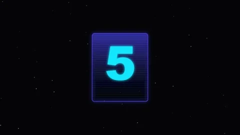 Countdown animation numbers digital screen 4K video Stock Footage 345012755