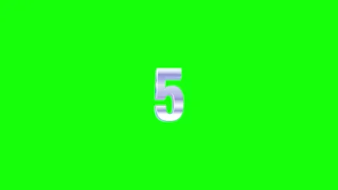 Countdown animation from ten seconds, silver numbers on green screen background Stock Footage 297151742